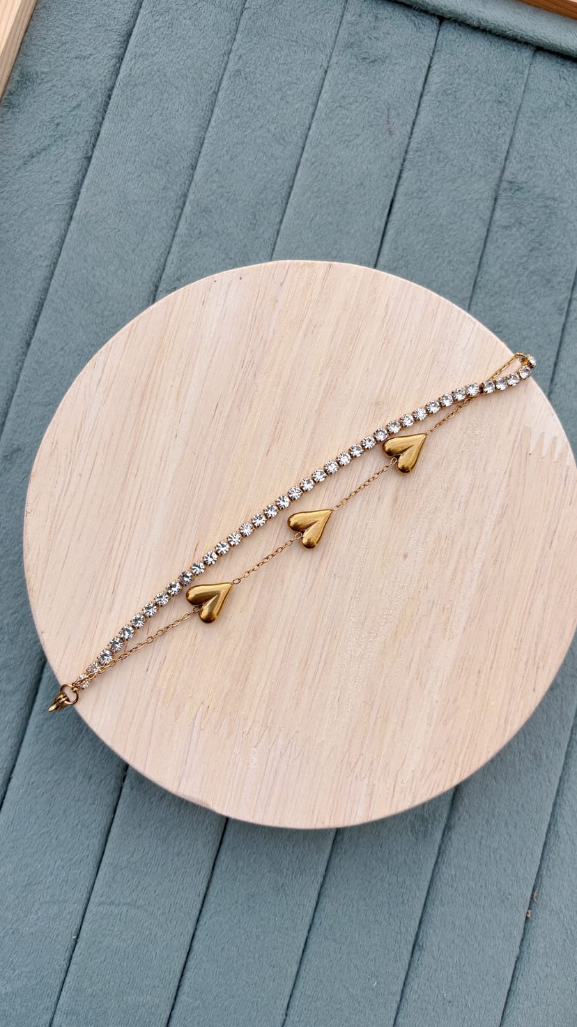 Double Layered Heart Bracelet