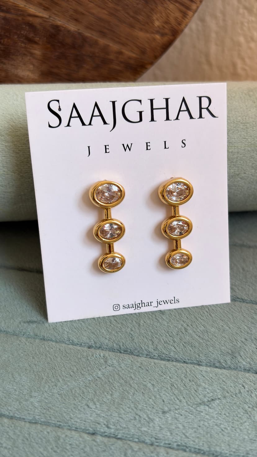 Classic White Stone Earrings