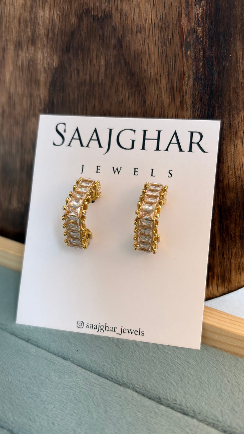 Elegant White Stone Earrings