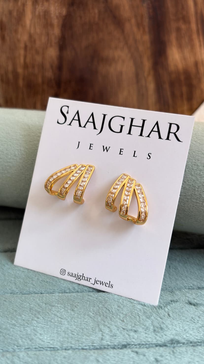 Durable White Stone Earrings