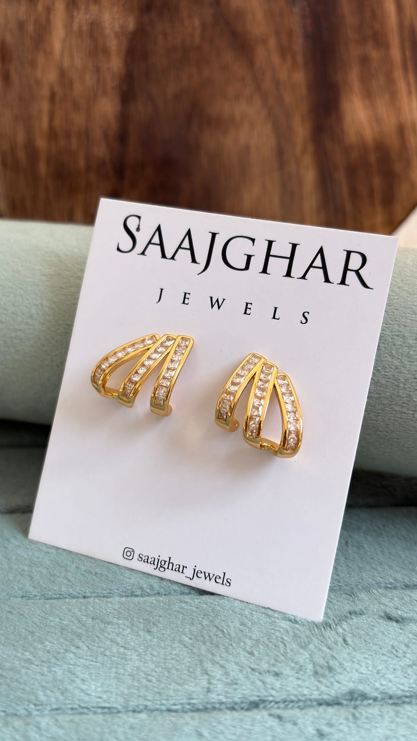 Durable White Stone Earrings